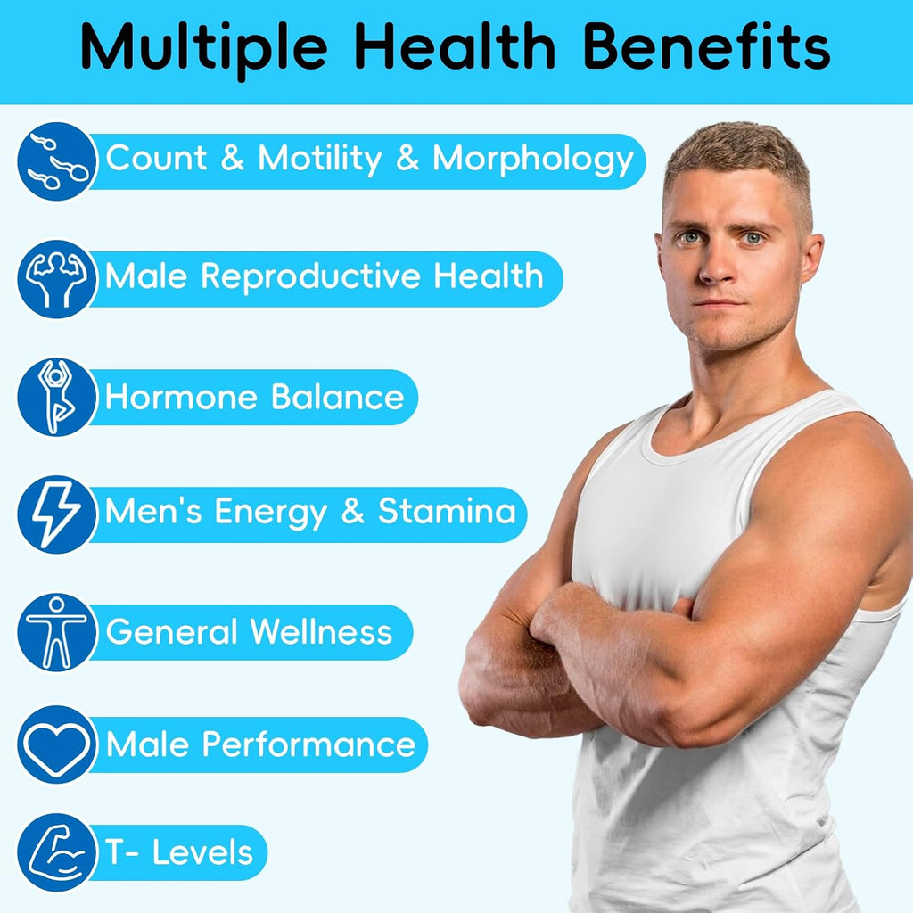 Chisytkiy Suplementos de Fertilidad Masculina Avanzados con Maca, Tribulus, Zinc y CoQ10, 90 Cápsulas