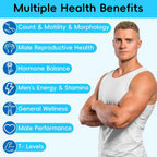 Chisytkiy Suplementos de Fertilidad Masculina Avanzados con Maca, Tribulus, Zinc y CoQ10, 90 Cápsulas