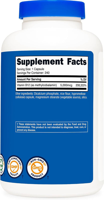 Vitamina B12 (Metilcobalamina) 5000mcg, 240 – Formación normal de glóbulos rojos: Interviene en la maduración de – Image 4