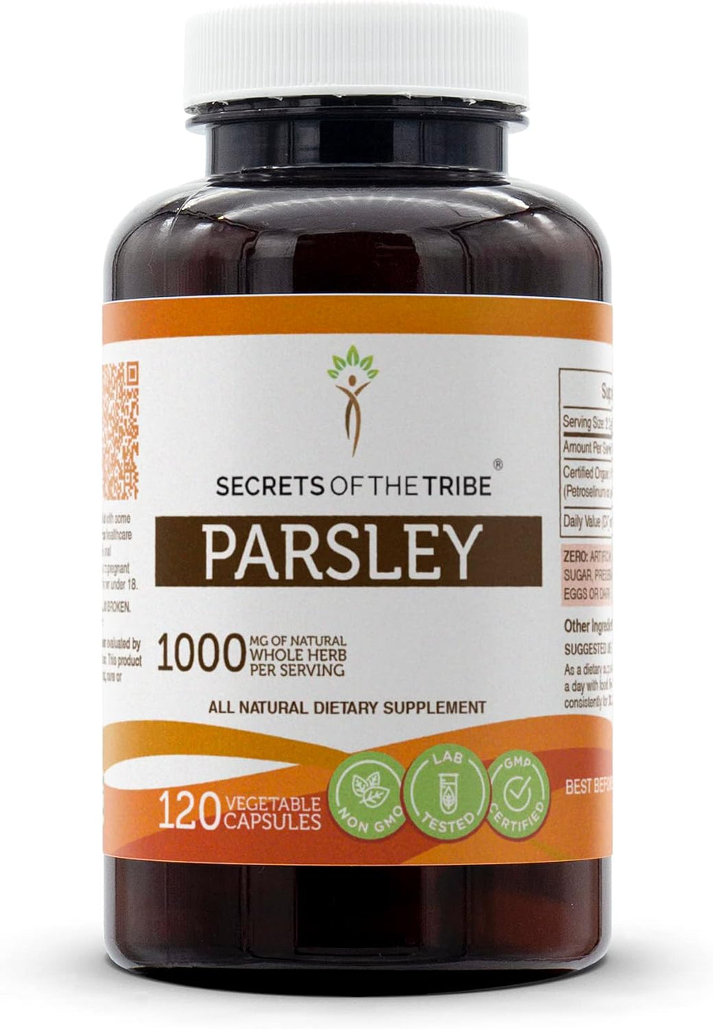 Secrets of the Tribe Perejil 120 Cápsulas, 1000 mg, Hoja Seca de Perejil (Petroselinum crispum)