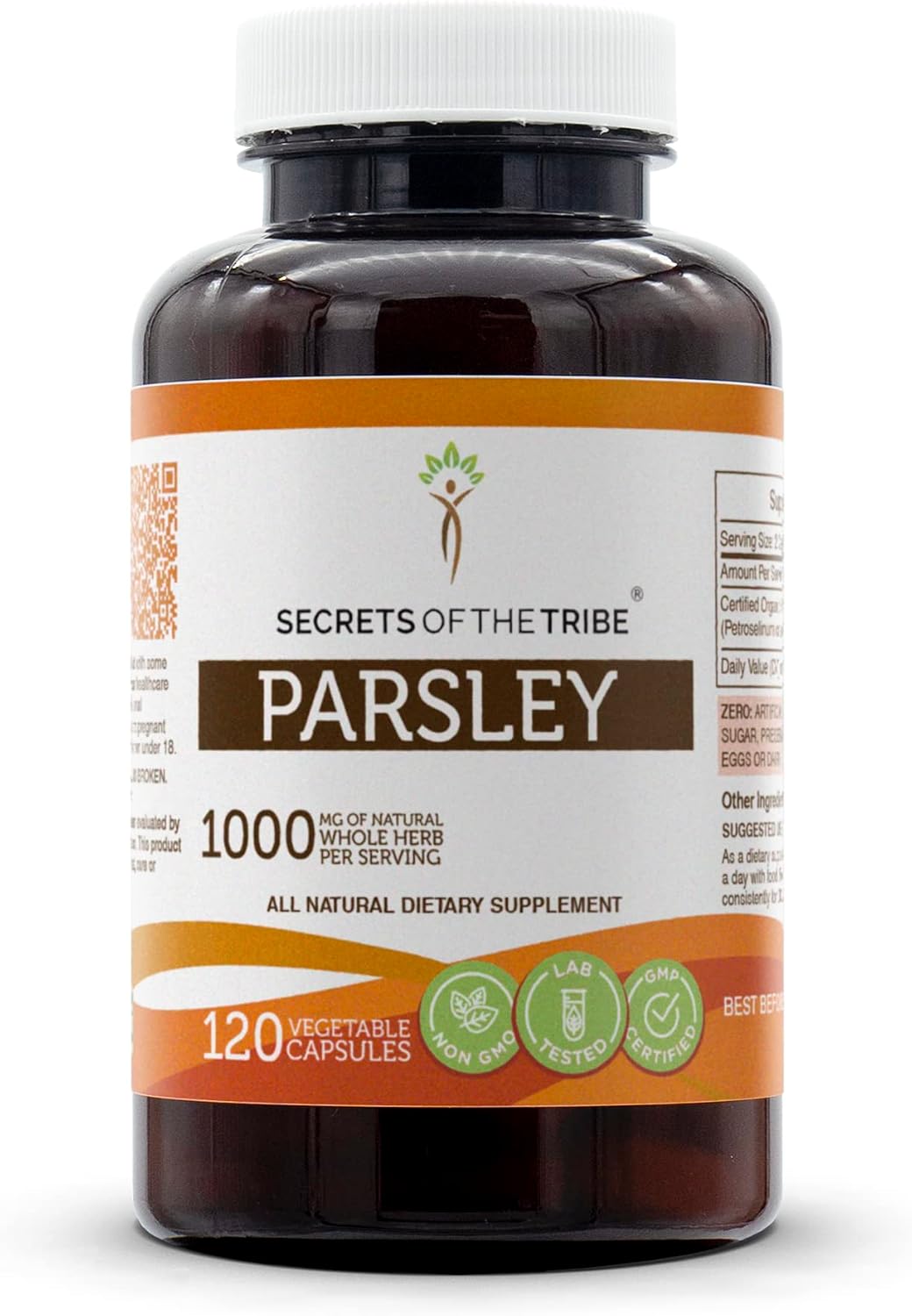 Secrets of the Tribe Perejil 120 Cápsulas, 1000 mg, Hoja Seca de Perejil (Petroselinum crispum)