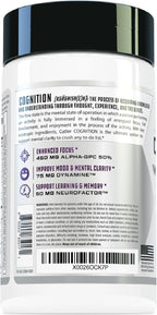 COGNITION Nootrópico de Alta Potencia para Enfoque y Claridad Mental - 60 Cápsulas