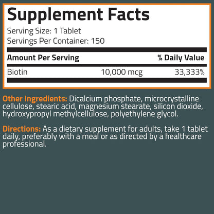 Bronson Biotina 10,000 mcg – Cabello, Piel y – La biotina contribuye al mantenimiento del cabello en condiciones – Image 8