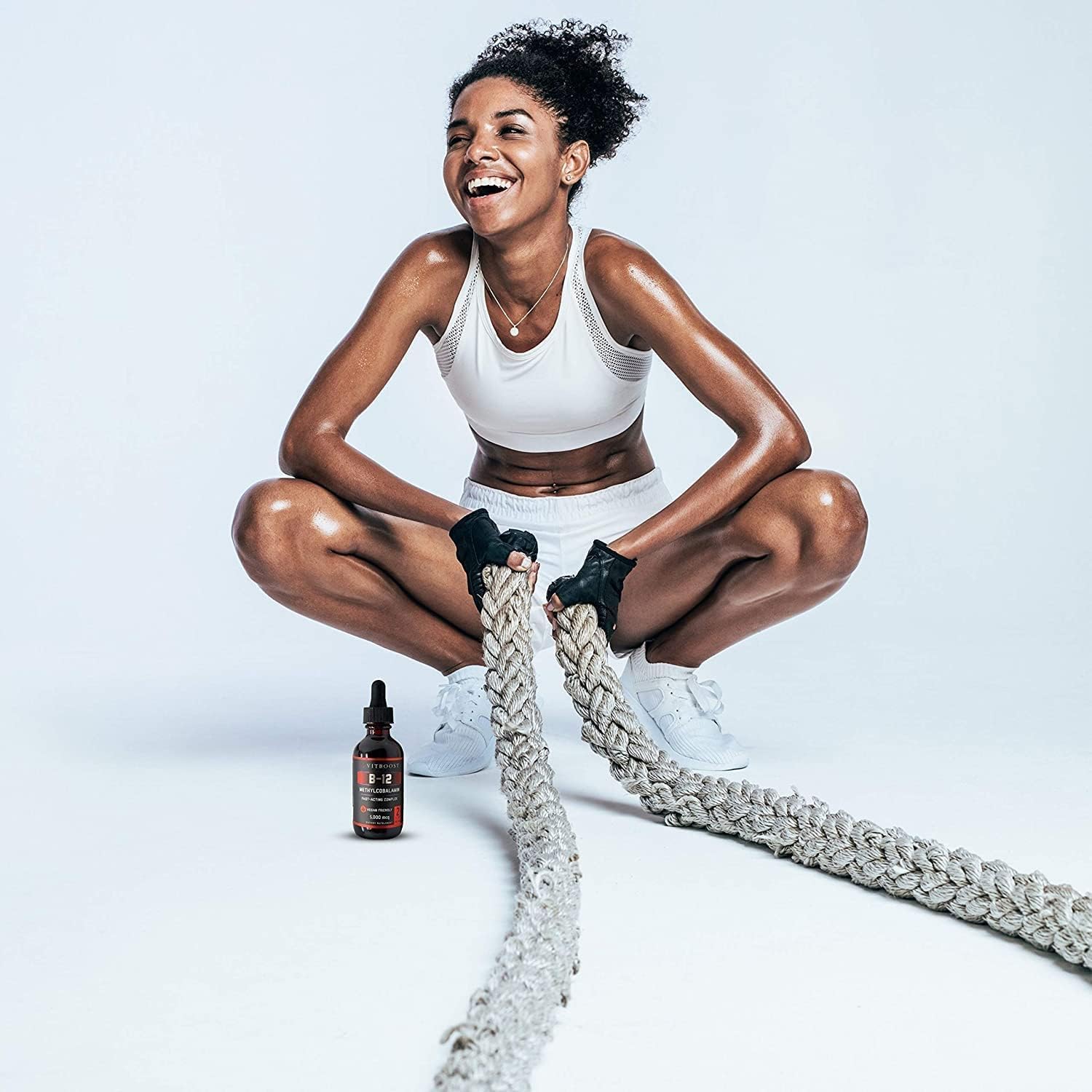 VITBOOST Gotas de Vitamina B12 Líquida Vegana – 60 dosis de 5000 mcg con Sabor a Frambuesa – Metilcobalamina Sublingual