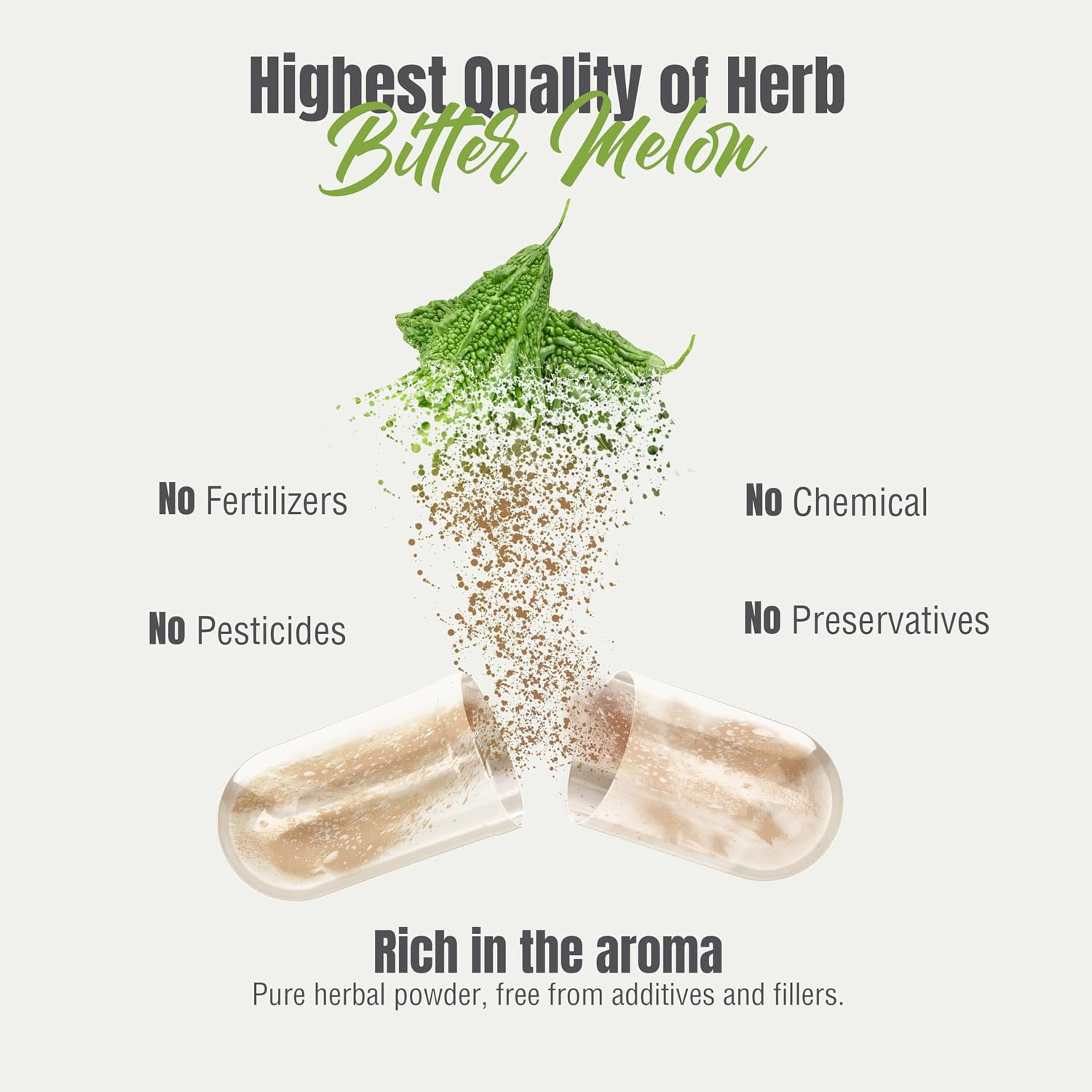 HerbsForever Melón Amargo Concentrado de Alta Potencia (10:1) - 60 Cápsulas Vegetales, 880mg