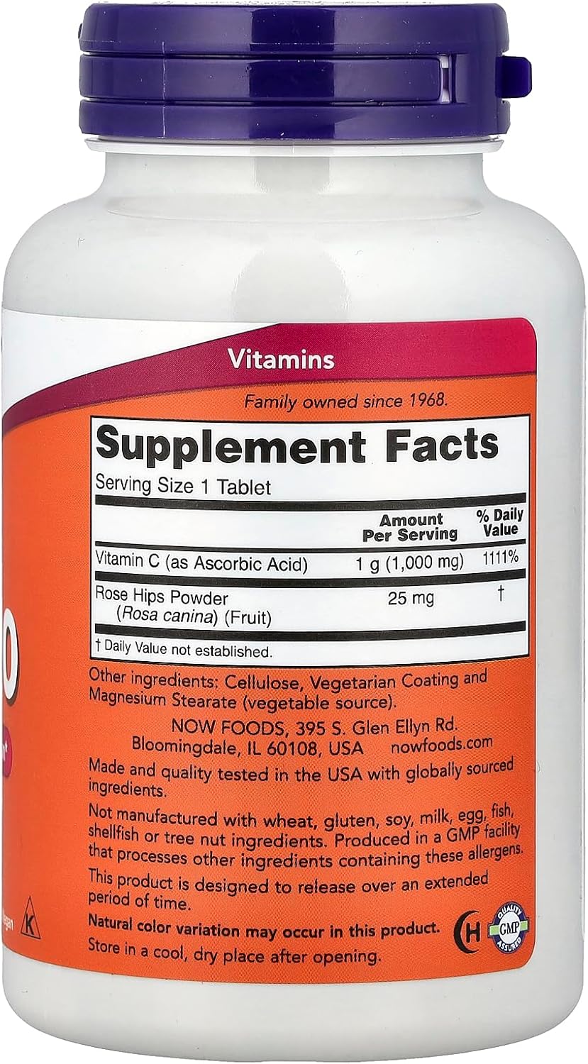 Now Foods Vitamina C-1000 de Liberación Sostenida - 100 Comprimidos