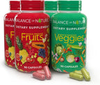 Balance of Nature Frutas y Verduras - Suplemento de Frutas y Verduras Enteras - 90 Cápsulas de Frutas + 90 Cápsulas de Verduras