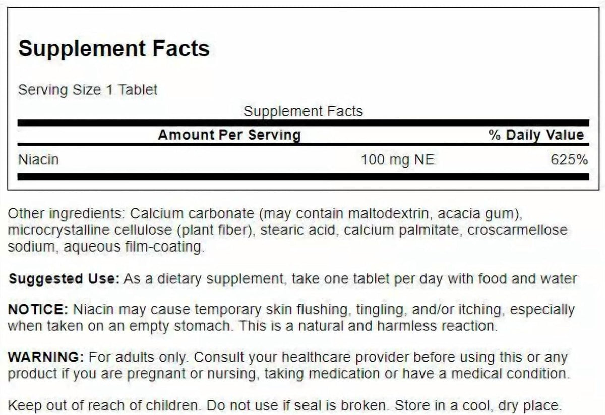 Swanson Niacina (Vitamina B3) 100 mg - 250 – Apoyar el metabolismo de los carbohidratos: la niacina juega un papel – Image 2