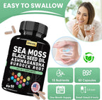 Grevol Complex Multimineral con Sea Moss, Ashwagandha y Vitaminas C y D3 – 60 Cápsulas