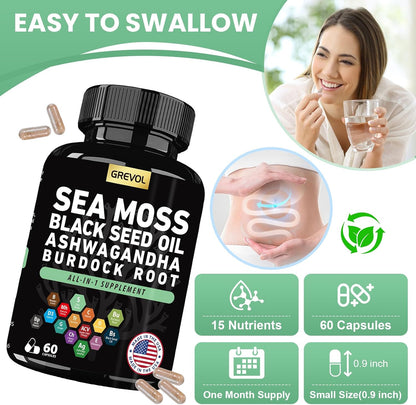 Grevol Complex Multimineral con Sea Moss, – Cúrcuma (Turmeric): Contiene curcumina, un potente antioxidante que – Image 6