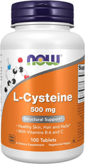 NOW Foods - L-Cysteine ​​500 mg with B-6 and C Vitamins, 100 Tablets