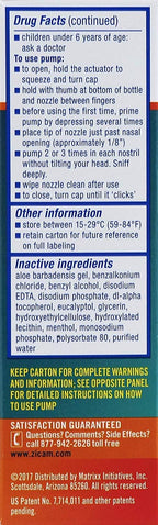 Zicam Intense Sinus Relief Spray Nasal Sin Drip, 0.5 oz (Pack de 2)
