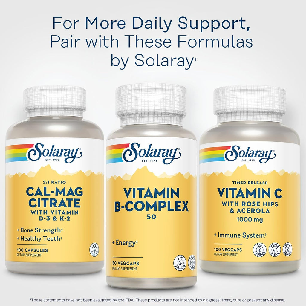 Solaray B-Complex 50 mg - Cellular Energy and Metabolism Support, Vegan, 50 Capsules