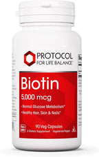 Biotina 5.000 mcg - 90 Cápsulas Veganas – Protocol for Life Balance