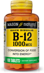 MASON NATURAL Vitamina B-12 1000 mcg Disolución Rápida 300 Días (3 Paquetes)