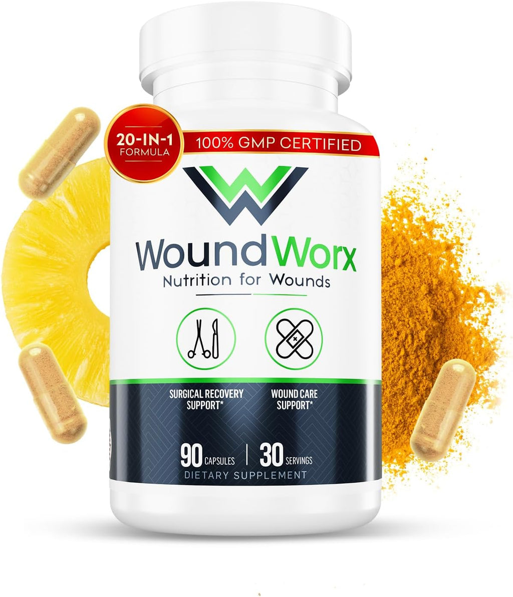 Free Life Labs WoundWorx Nutrition - Apoyo para Cicatrices y Cirugía, 90 cápsulas