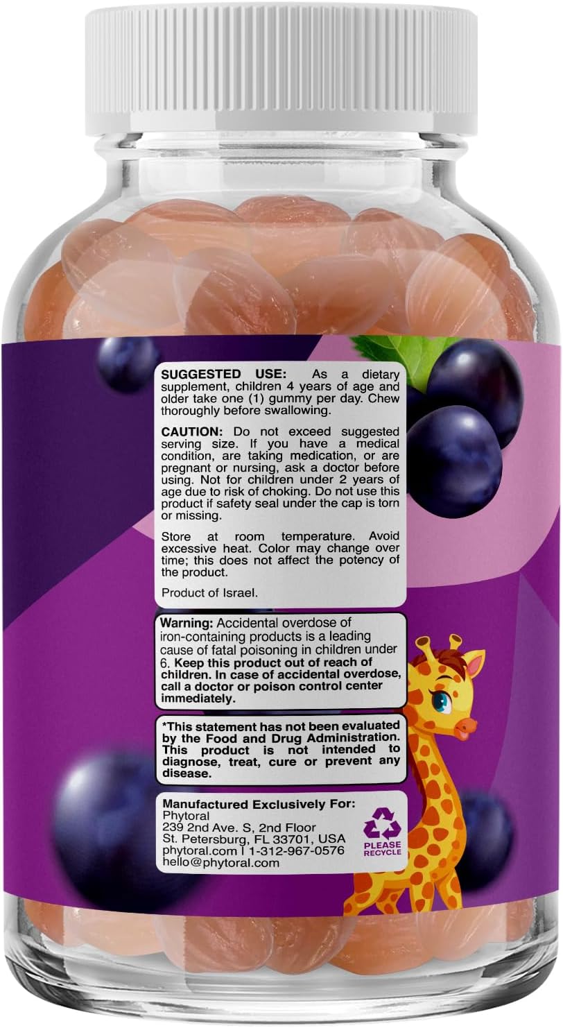Phytoral Gomitas de Hierro y Vitamina C para Niños - 120 Gomitas