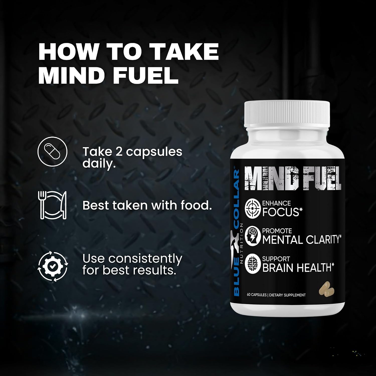 Mind Fuel: Suplemento para Memoria y Concentración con Nootrópicos (60 Cápsulas)