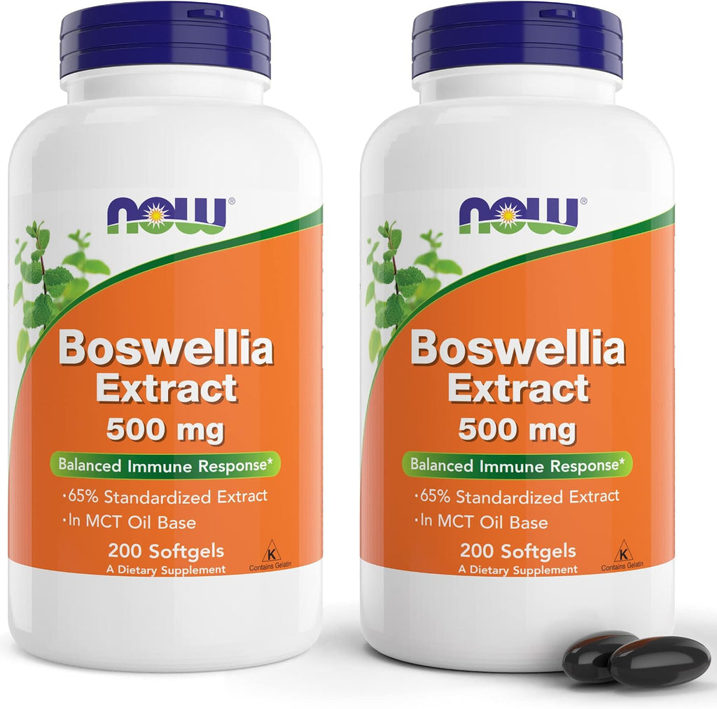 Now Boswellia Extract 500 mg, 200 Cápsulas (Pack de 2) - Extracto Estandarizado