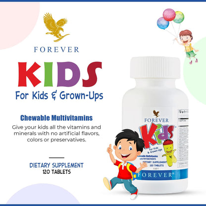 Forever Kids Multivitamínico Masticable – Crecimiento y desarrollo: Las vitaminas y minerales esenciales apoyan – Image 3