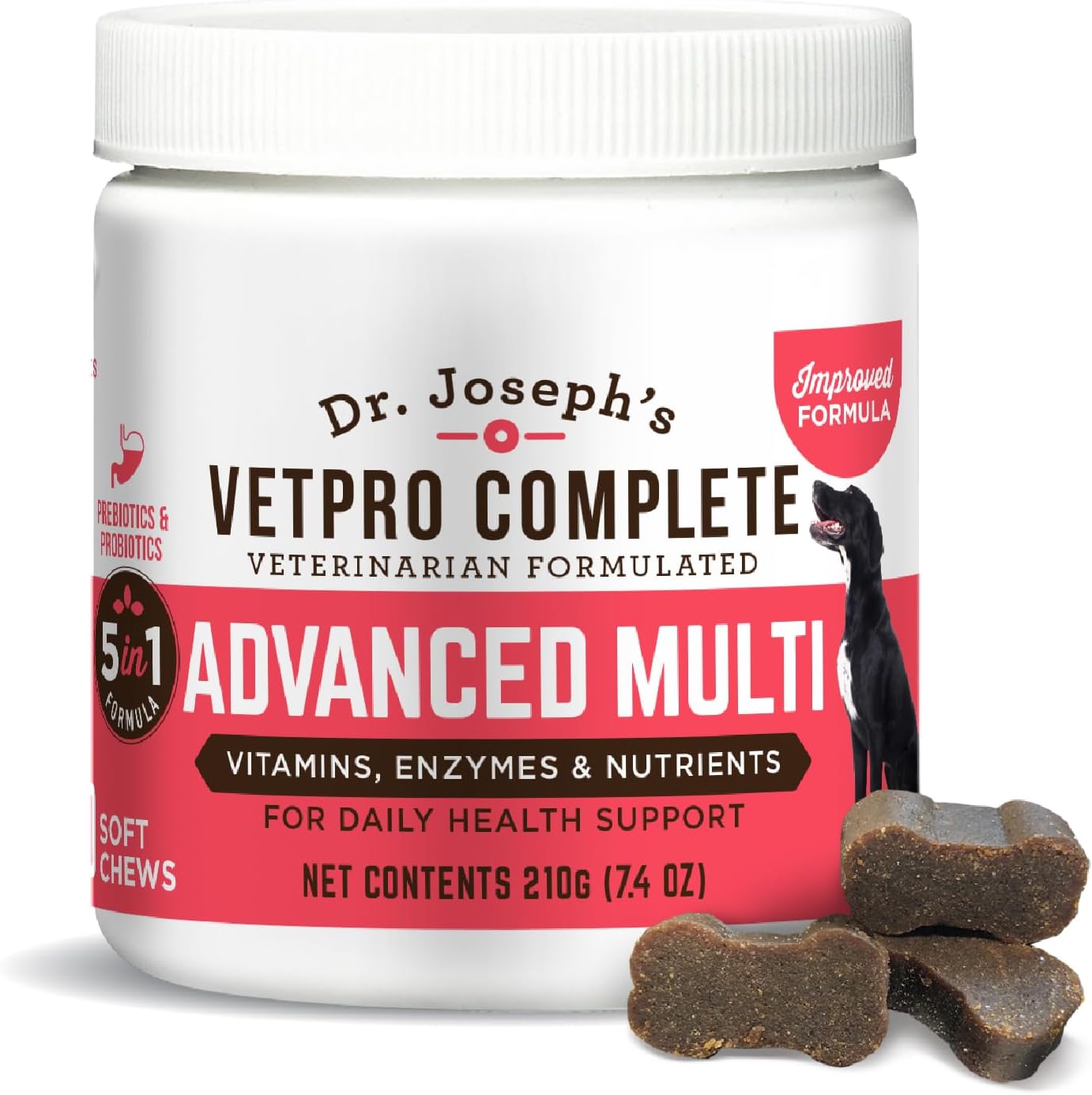 Dr. Joseph's VetPro Complete Multivitamínico para Perros Grandes, 120 Comprimidos (Suministro para 60 Días)