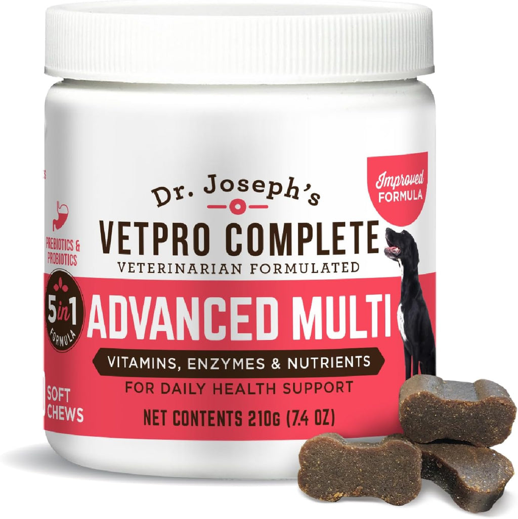 VetPro Complete Multivitamínico 5 en 1 para Perros Pequeños, 60 Comprimidos Masticables (Suministro para 60 Días)