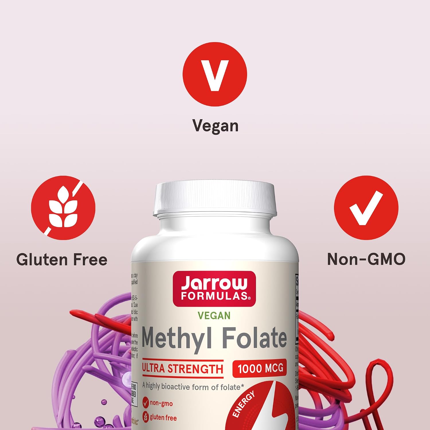 Jarrow Formulas Methyl Folate 1000 mcg - 100 Cápsulas Vegetales
