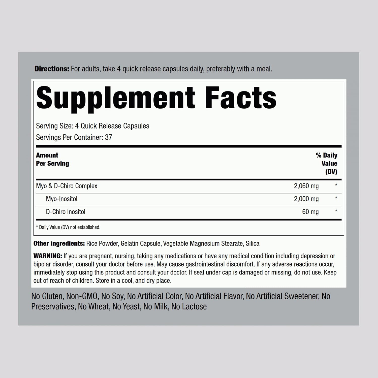 Myo-Inositol & D-Chiro Inositol | 150 Cápsulas | Fórmula Completa para Mujeres