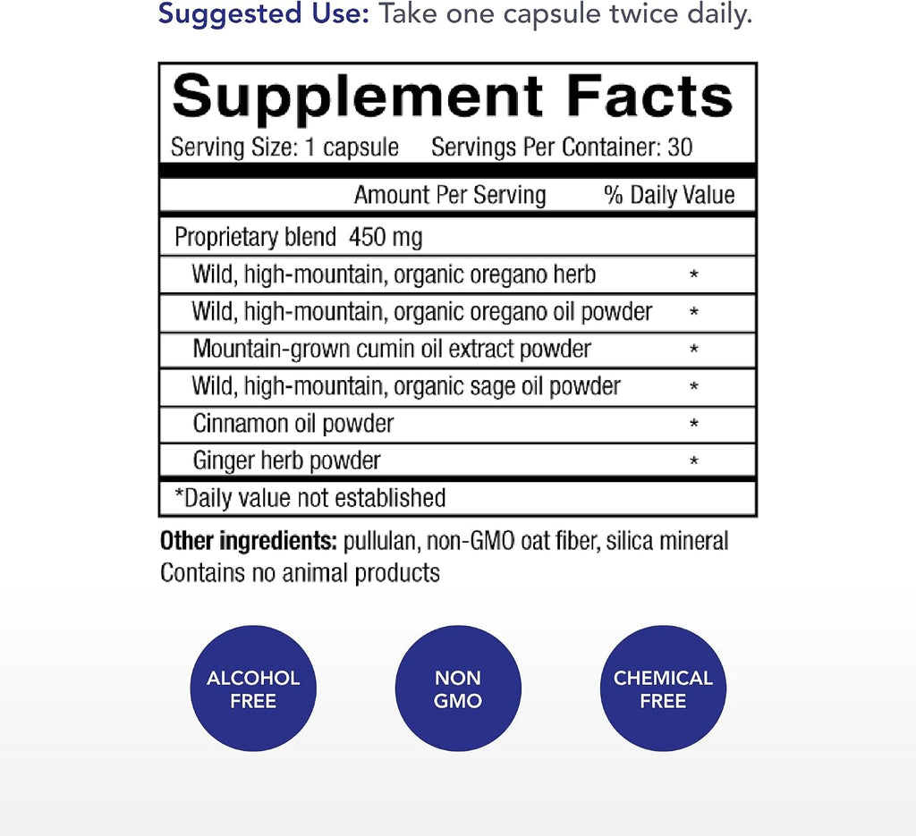 Physician's Strength Oregacillin - 30 Cápsulas - Extracto de Múltiples Especias - Salud Respiratoria