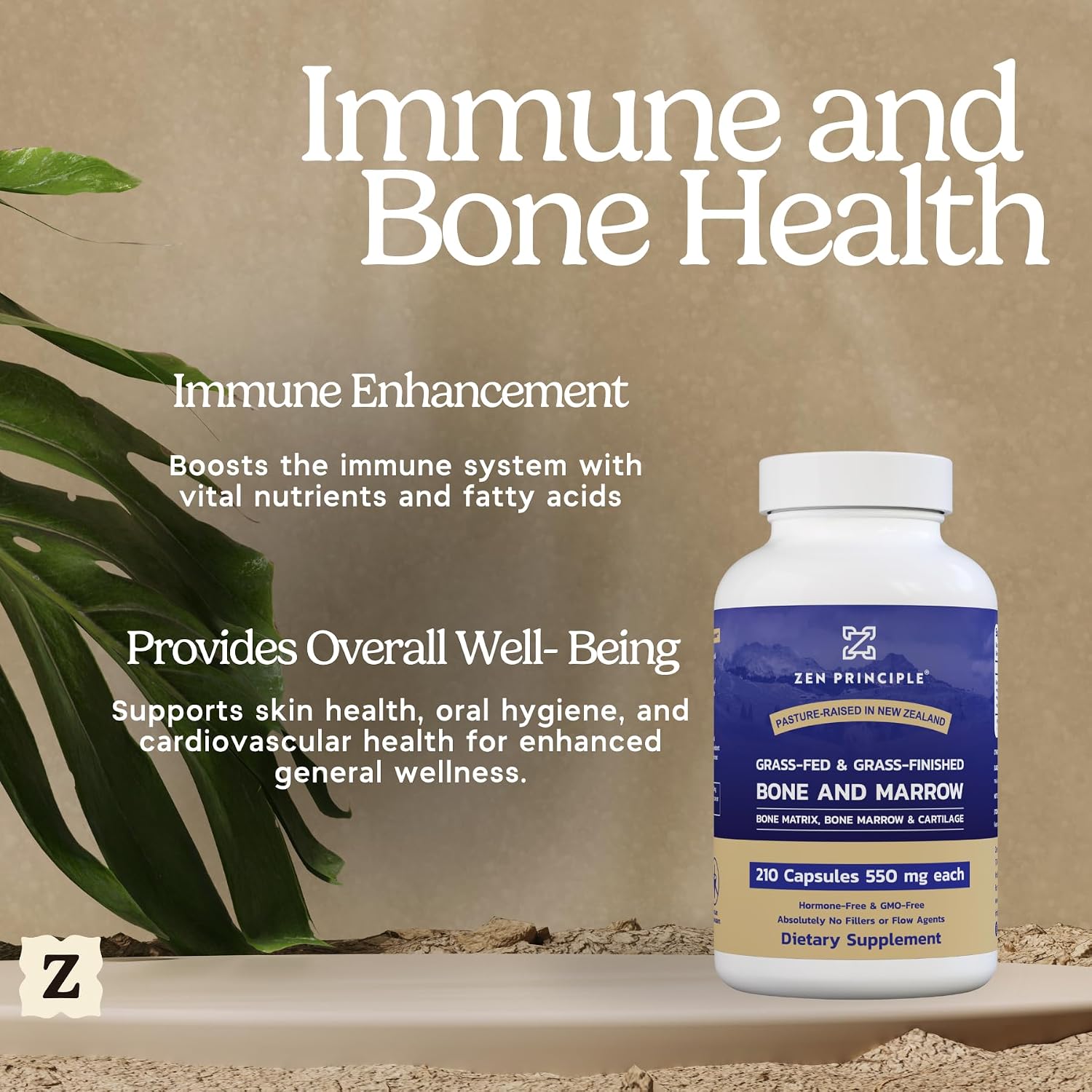 Zen Principle Suplemento de Médula Ósea de Res 3300mg, 210 Cápsulas