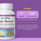 Natural Factors Mind Retreat - Suplemento para la relajación con PharmaGABA, Magnesio Glicinato, Extracto de Melisa y Vitamina B6 - 60 Cápsulas Vegetales