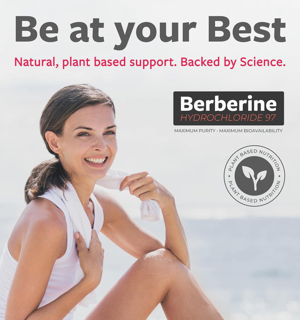 Suplemento de Berberina HCL con Melón Amargo y Hoja de Banaba - 500mg por Cápsula, 120 Cápsulas Vegetarianas - Healths Harmony