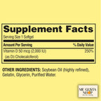 Spring Valley Vitamina D Suplemento Softgels, 50 mcg (2000 UI), 400 Cápsulas