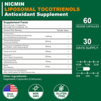 NICMIN Vitamina E Tocoferoles Liposomales 1200 mg con Fosfatidilcolina - 180 Cápsulas