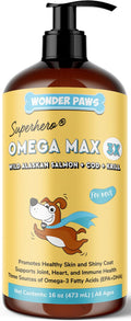 Wonder Paws Aceite de Pescado para Perros - Omega 3 de Salmón, Bacalao y Krill - 473 ml