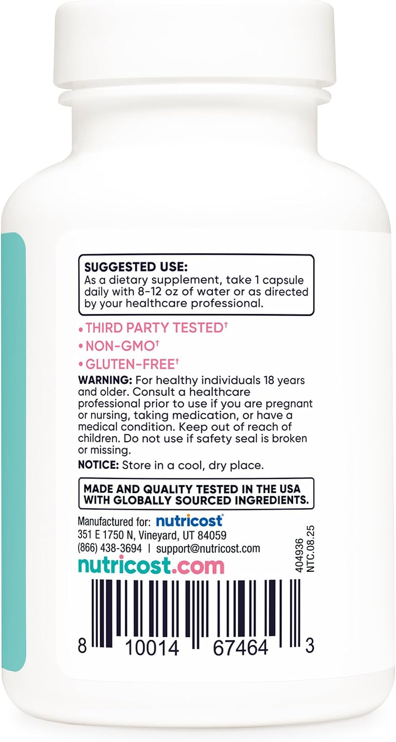 Nutricost Biotina 10.000mcg con Folato y Colágeno Marino - 120 Cápsulas