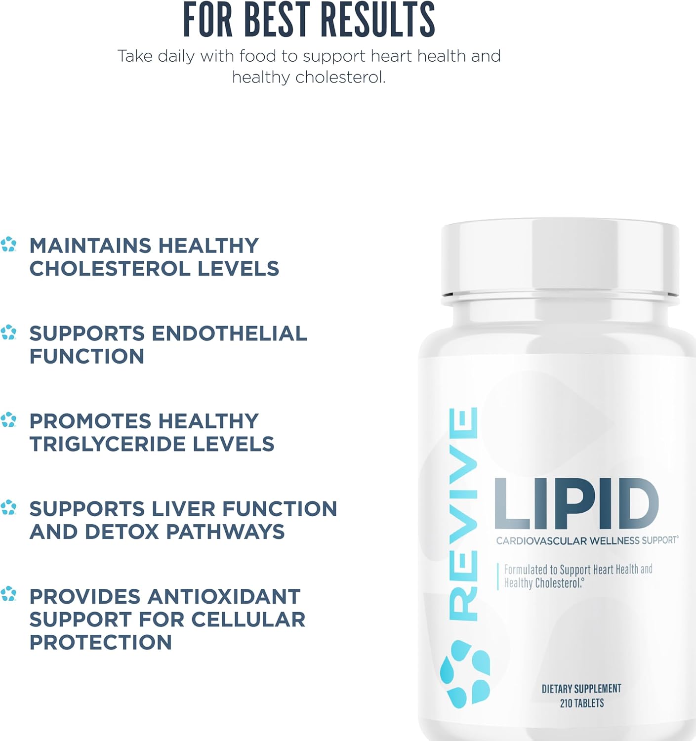 Revive MD Lipid Support - Fórmula para el Apoyo Lipídico con Beta Sitosterol, Bergamota de Citrus y Pantetina (30 dosis)
