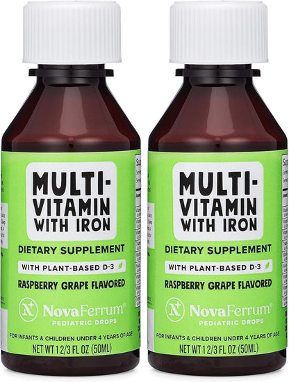 NovaFerrum Yum 473 ml | Multivitamínico con Hierro para +4 años | Sin Gluten Certificado | Sin Azúcar | Sabor Frambuesa y Uva – Image 5