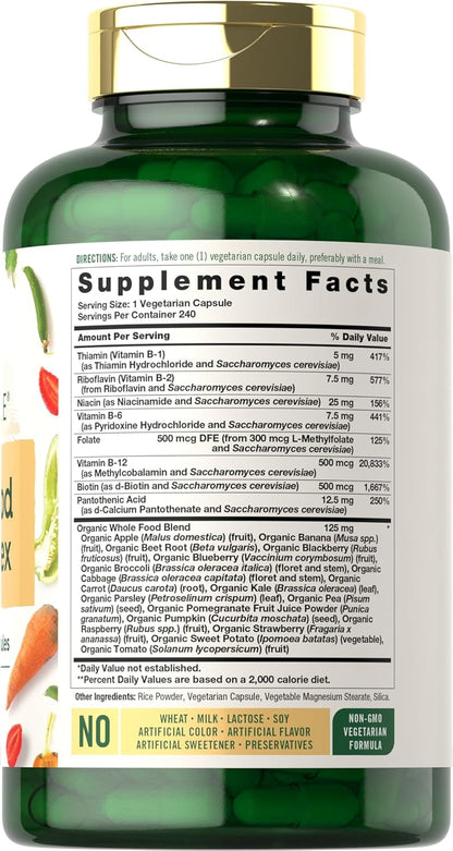 Carlyle Complejo B con Mezcla de Alimentos – Vitamina B2 (riboflavina): Ayuda a mantener la visión normal y – Image 2