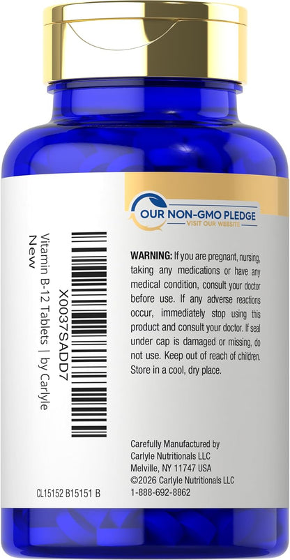 Carlyle Vitamina B12 5000 mcg Sublingual - – Contribuye al funcionamiento normal del sistema nervioso. – Image 3