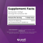 Prati Donaduzzi Vitamina D3 10.000 UI (250 mcg) Cápsulas Blandas, 100 Unidades