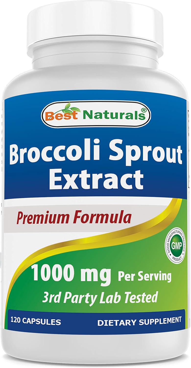 Best Naturals Extracto de Brotes de Brócoli, 1000 mg, 120 Cápsulas