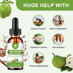 WOGORGT Soursop Graviola Gotas Líquidas - 1800mg Extracto de Graviola - Alta Absorción - Sin Azúcar - Pack de 2