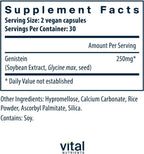 Vital Nutrients Genistein - 60 Cápsulas - Complemento Vegano