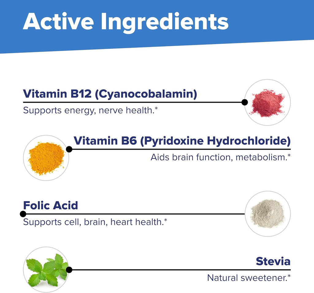 Superior Source No Shot Vitamina B12, B6 y Ácido Fólico – 100 Comprimidos Sublinguales