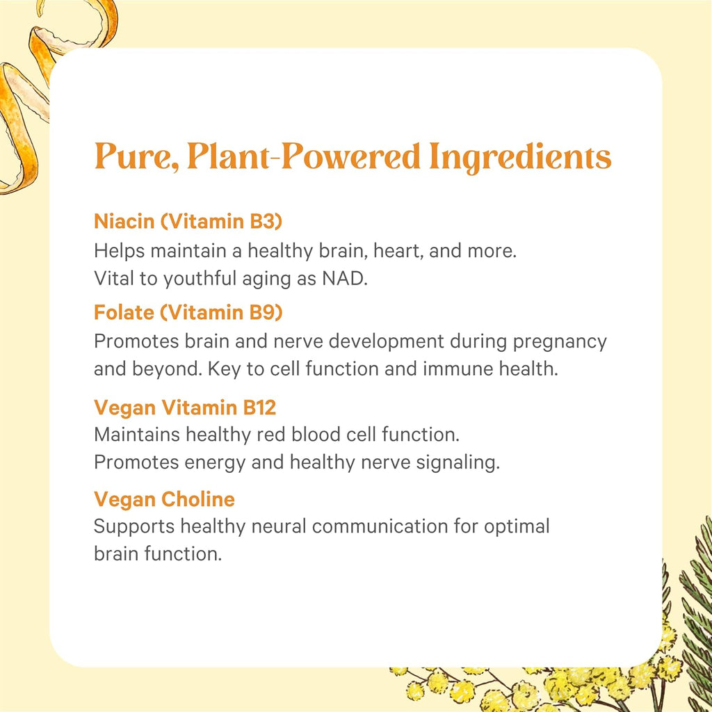 PURE SYNERGY Super B-Complex | Complejo de vitamina B elaborado con alimentos integrales ecológicos | Suplemento vegano con vitamina B12, niacina y folato naturales | para energía, concentración y estado de ánimo (60 comprimidos)