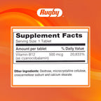 Vitamina B12 500 mcg - Complemento Sin Gluten, 100 Comprimidos