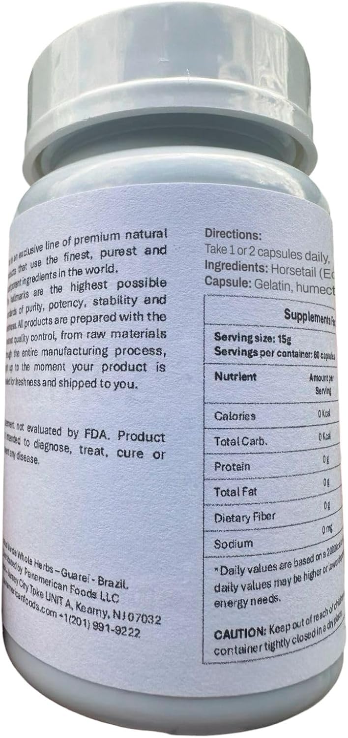 Cápsulas de Cola de Caballo (Equisetum) 500 mg, 60 cápsulas