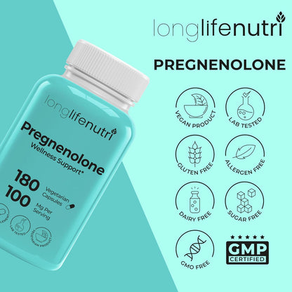 Brain & Hormone Support Pregnenolona - 180 Cápsulas Veganas – Image 6