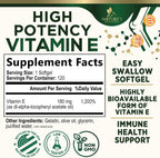 Vitamina E 180mg con dl-Alfa Tocoferol - Suplemento Antioxidante para la Piel, Corazón y Sistema Inmunitario - 120 Cápsulas Blandas